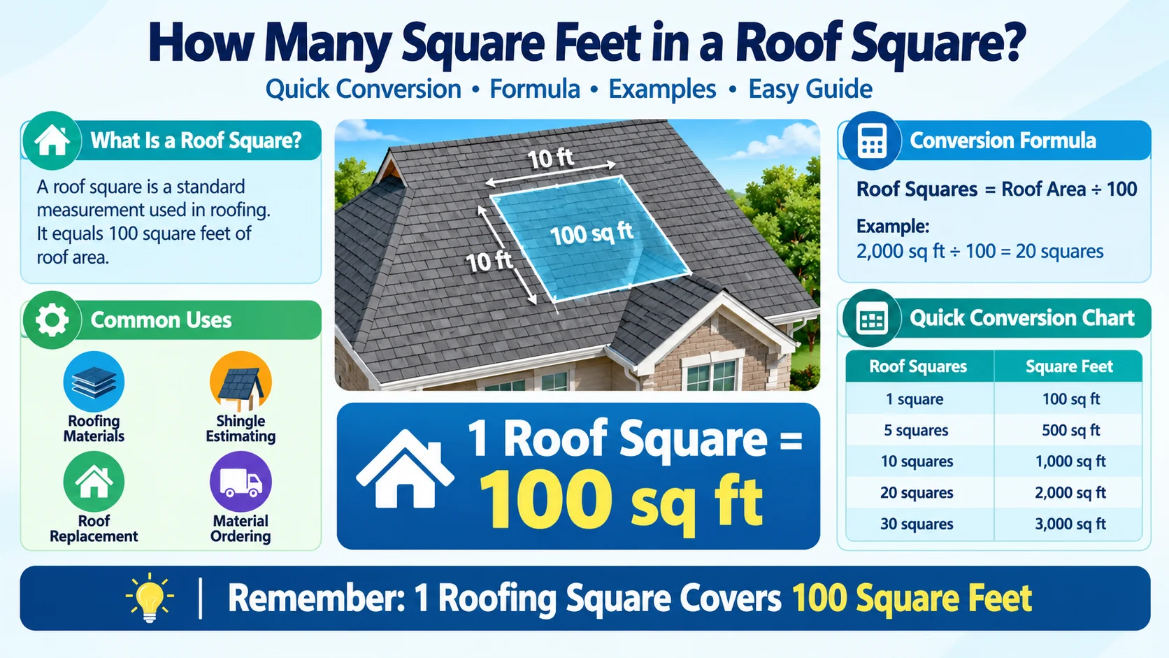 How Many Square Feet in a Roof Square?