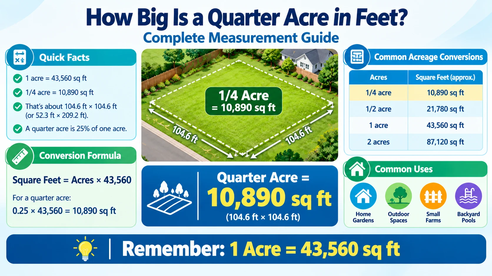 How Big Is a Quarter Acre in Feet? Complete Measurement Guide