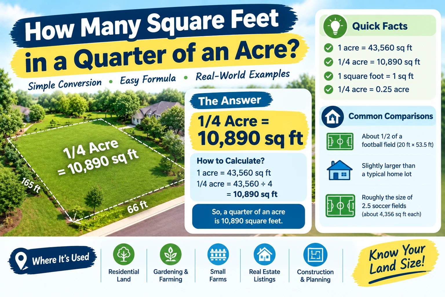 How Many Square Feet in a Quarter of an Acre?