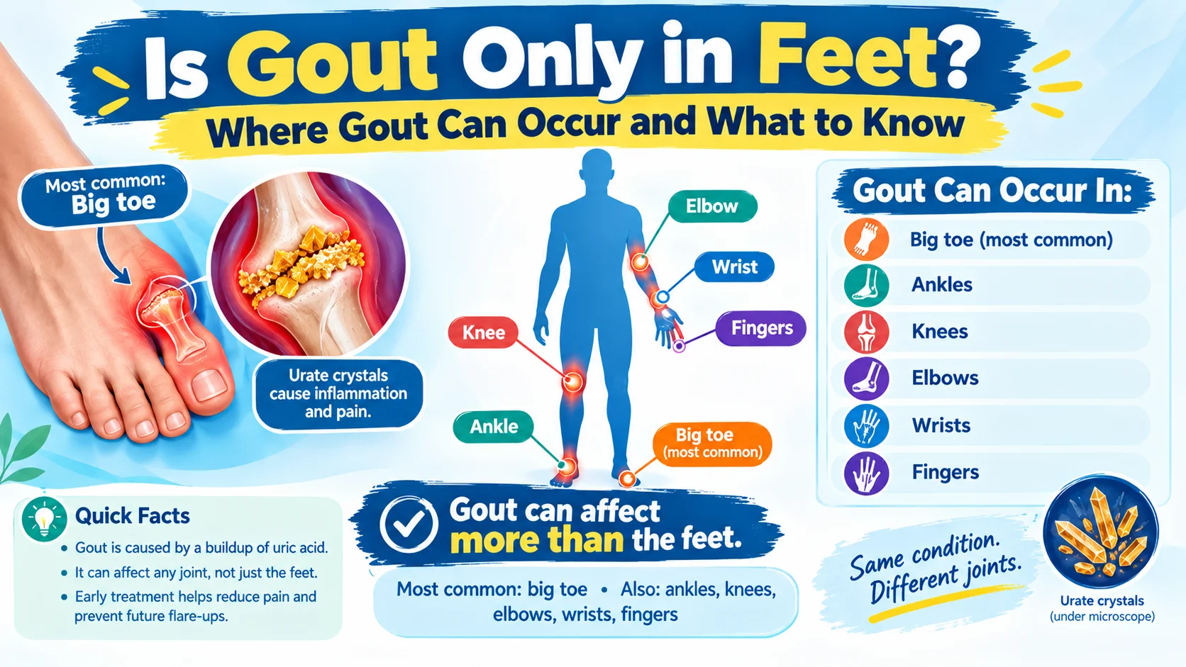 Is Gout Only in Feet? Where Gout Can Occur and What to Know
