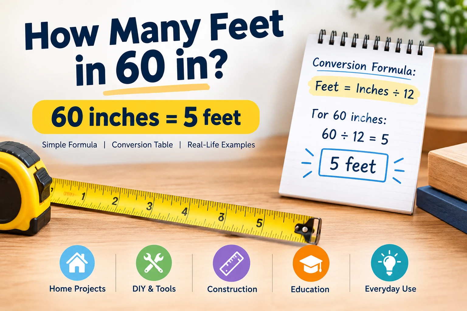 How Many Feet in 60 in? Easy Inches to Feet Conversion Guide