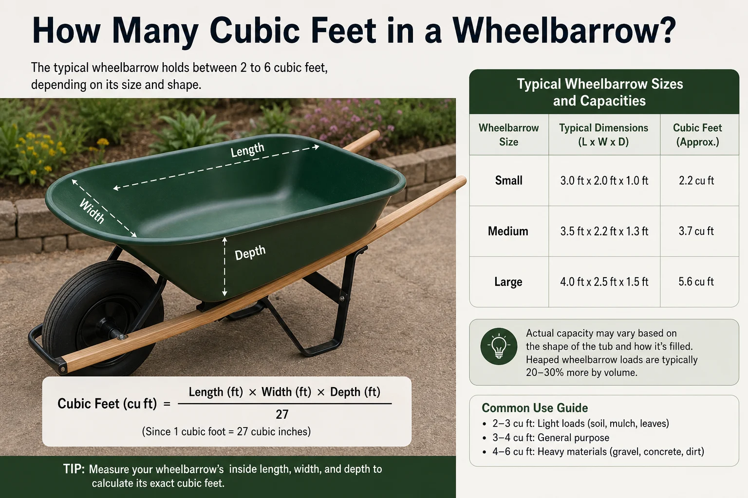How Many Cubic Feet in a Wheelbarrow?