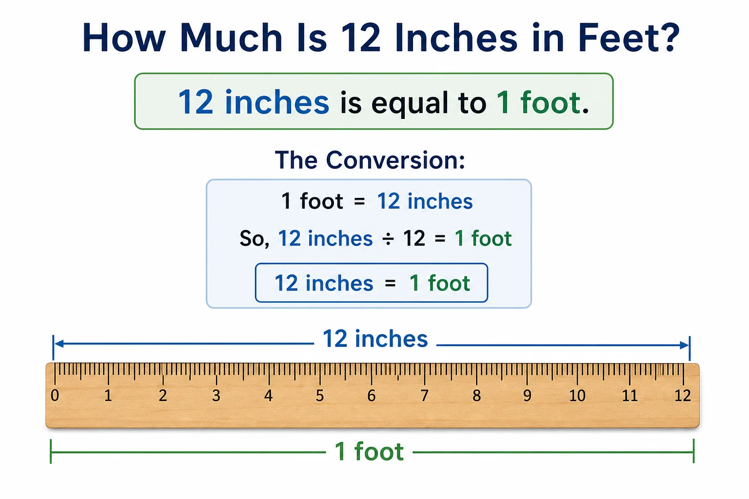 How Much Is 12 Inches in Feet?